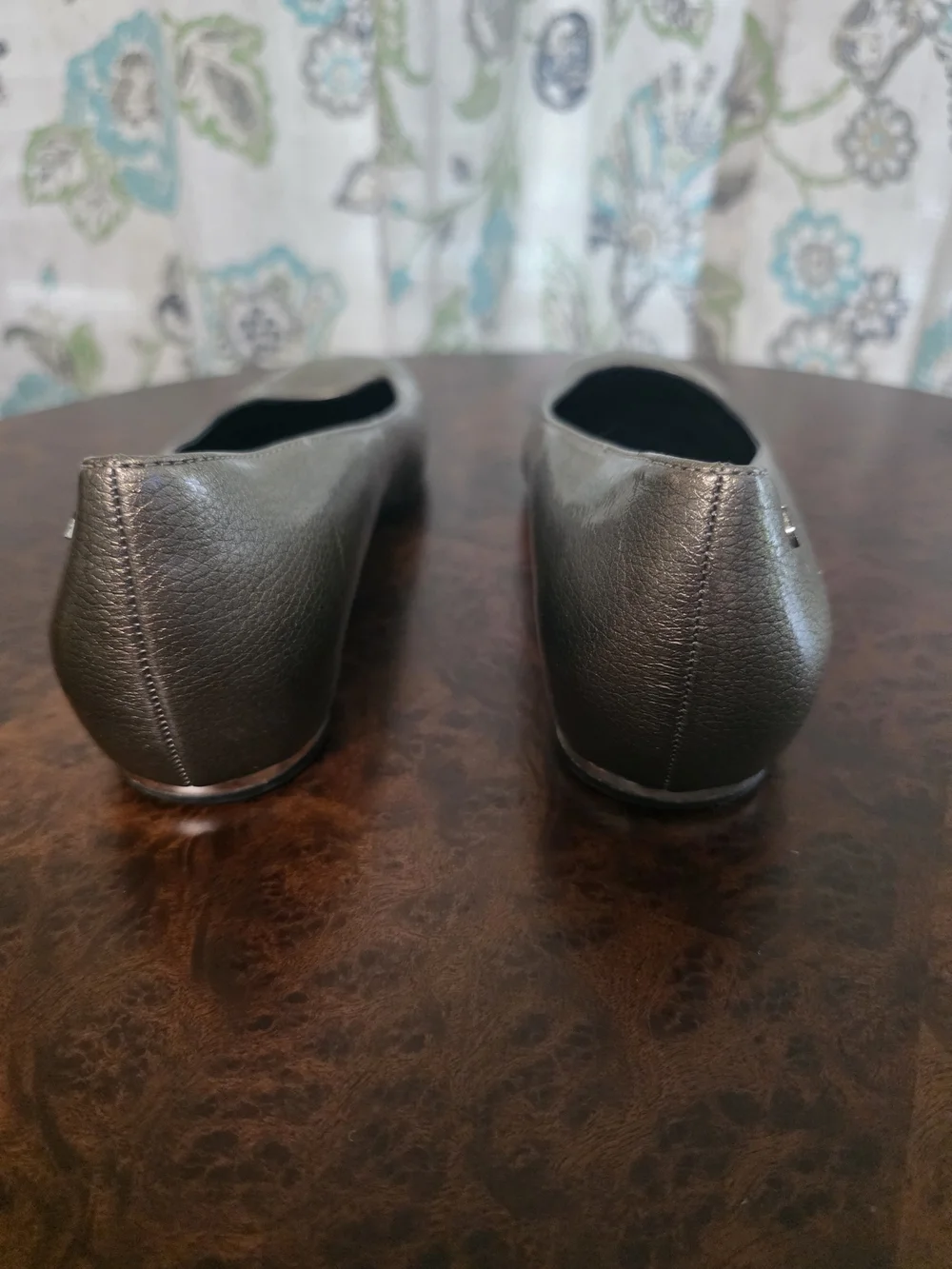 Calvin Klein Metallic Gray Ballet Flats